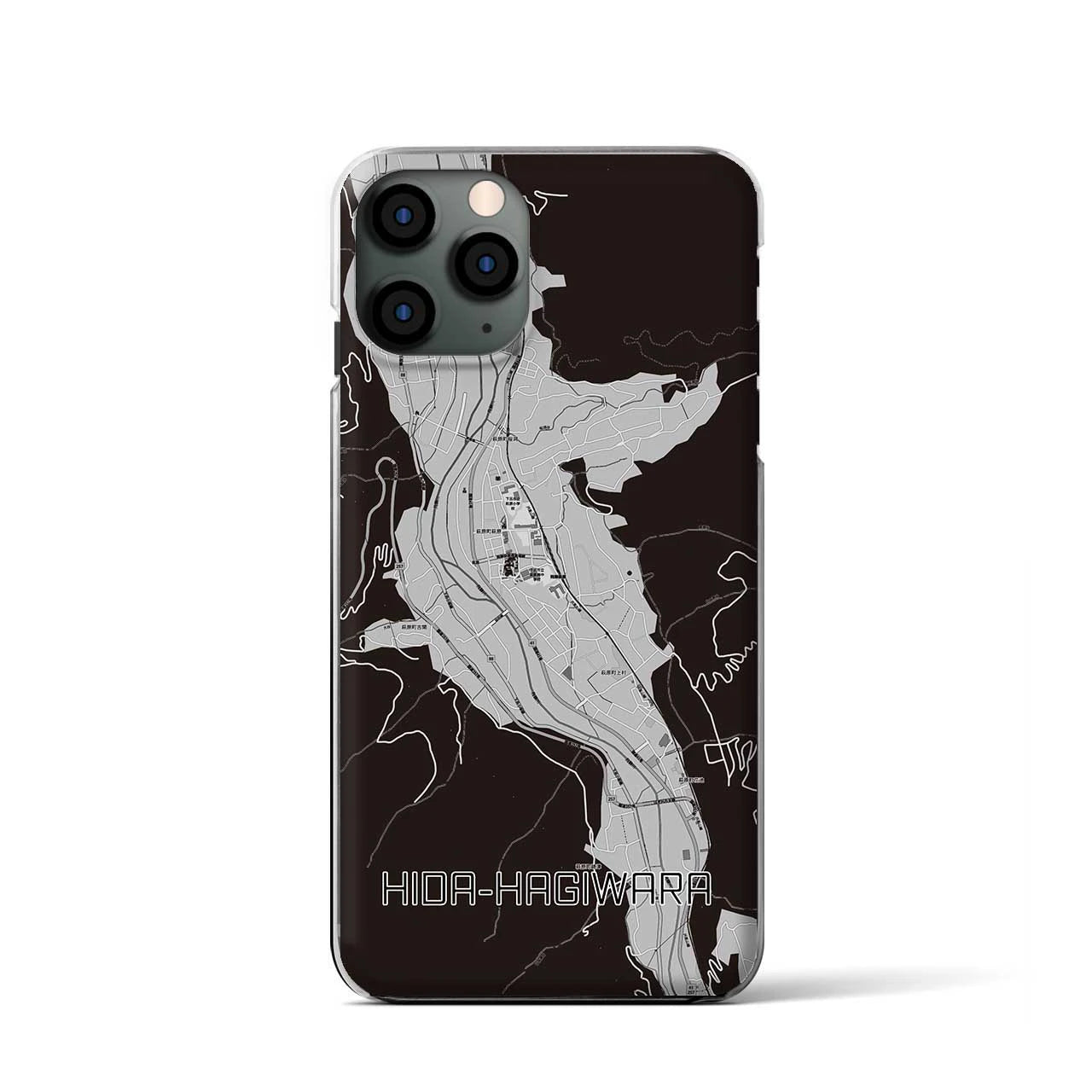 【飛騨萩原(岐阜県)】地図柄iPhoneケース(クリアタイプ)