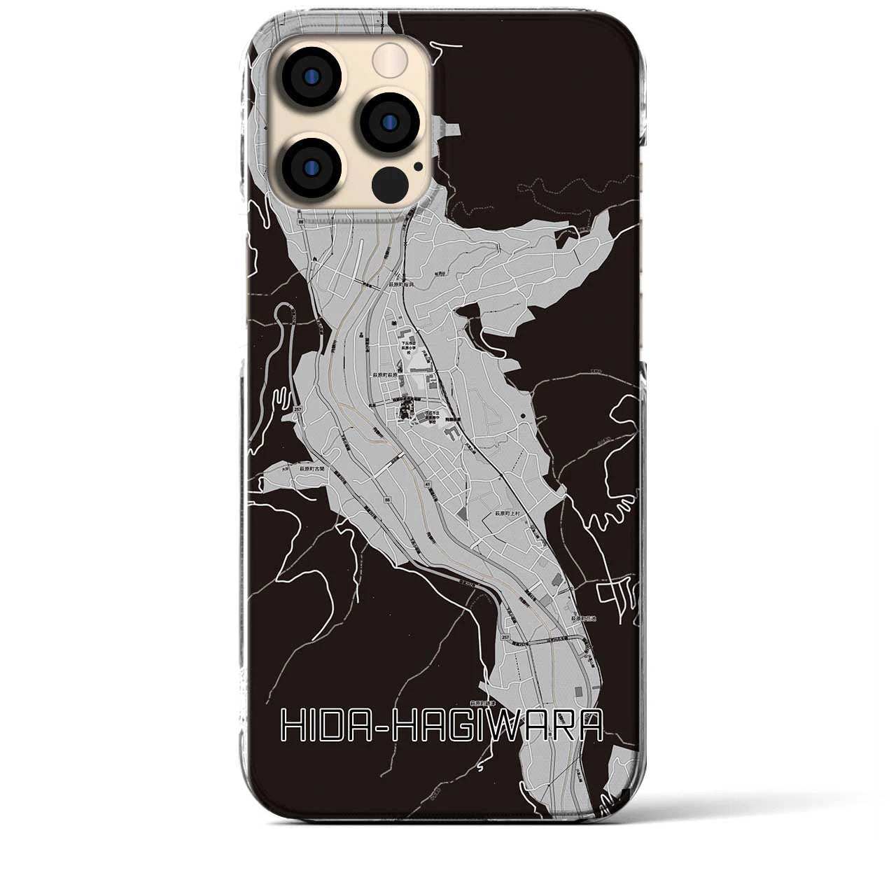 【飛騨萩原(岐阜県)】地図柄iPhoneケース(クリアタイプ)