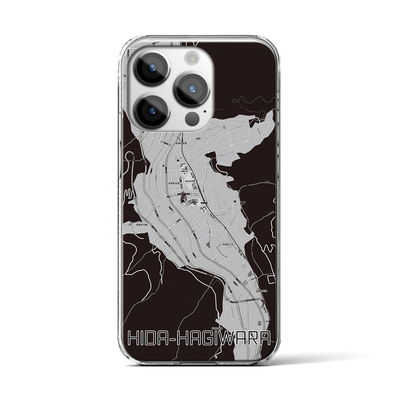 【飛騨萩原(岐阜県)】地図柄iPhoneケース(クリアタイプ)