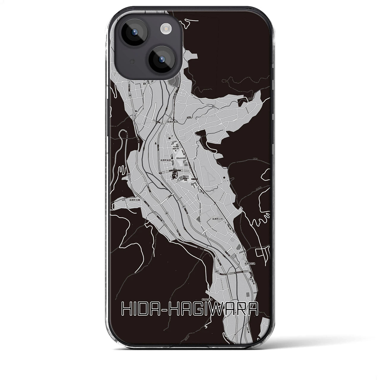 【飛騨萩原(岐阜県)】地図柄iPhoneケース(クリアタイプ)