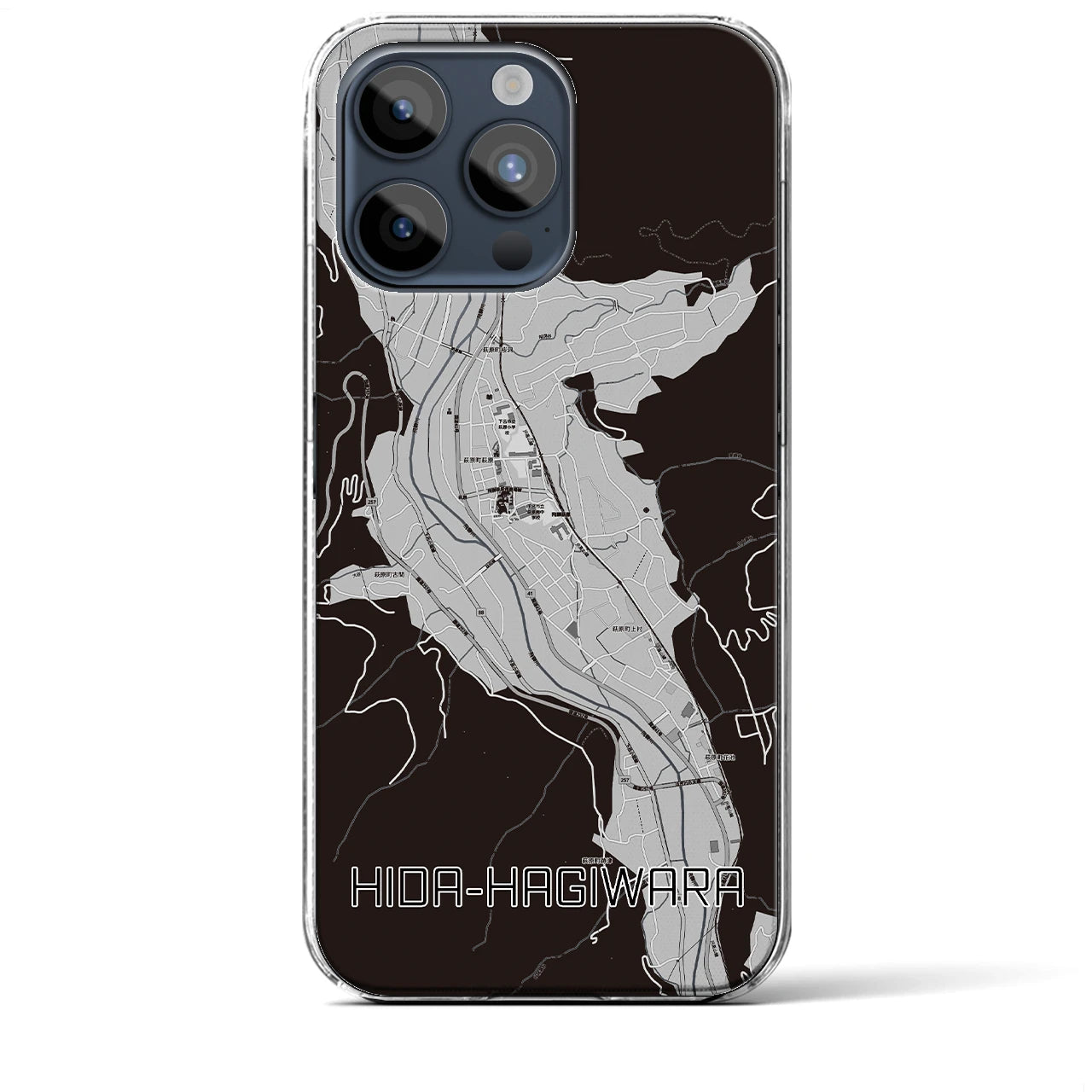 【飛騨萩原(岐阜県)】地図柄iPhoneケース(クリアタイプ)