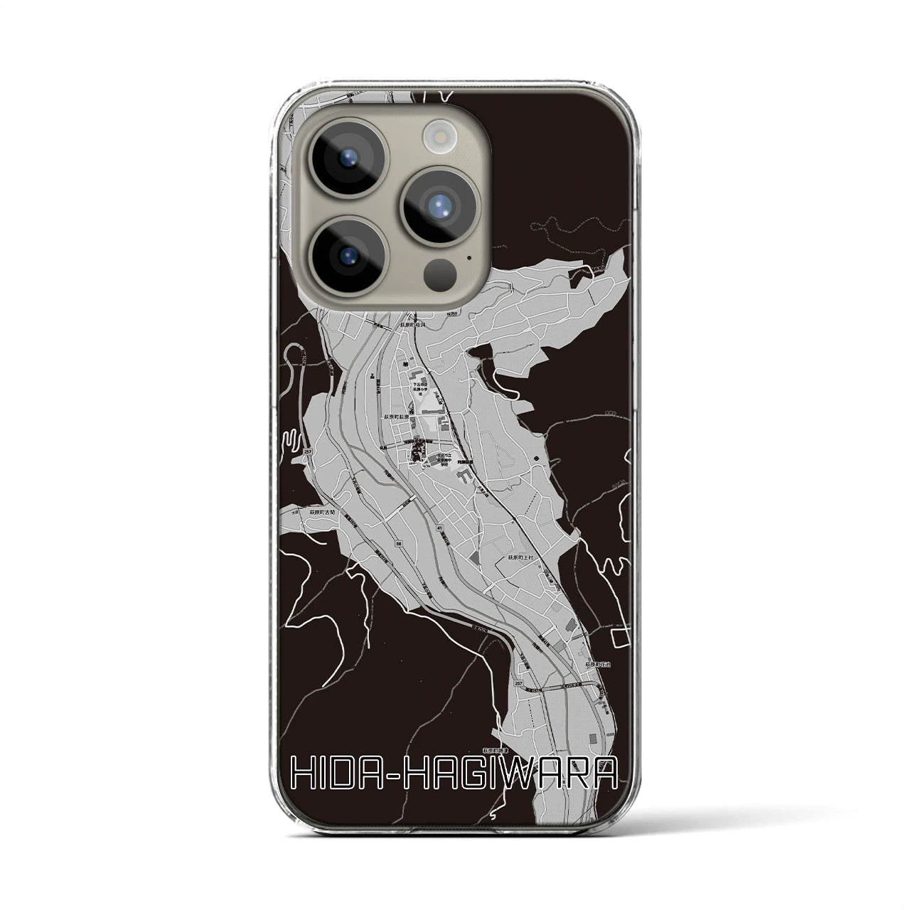 【飛騨萩原(岐阜県)】地図柄iPhoneケース(クリアタイプ)