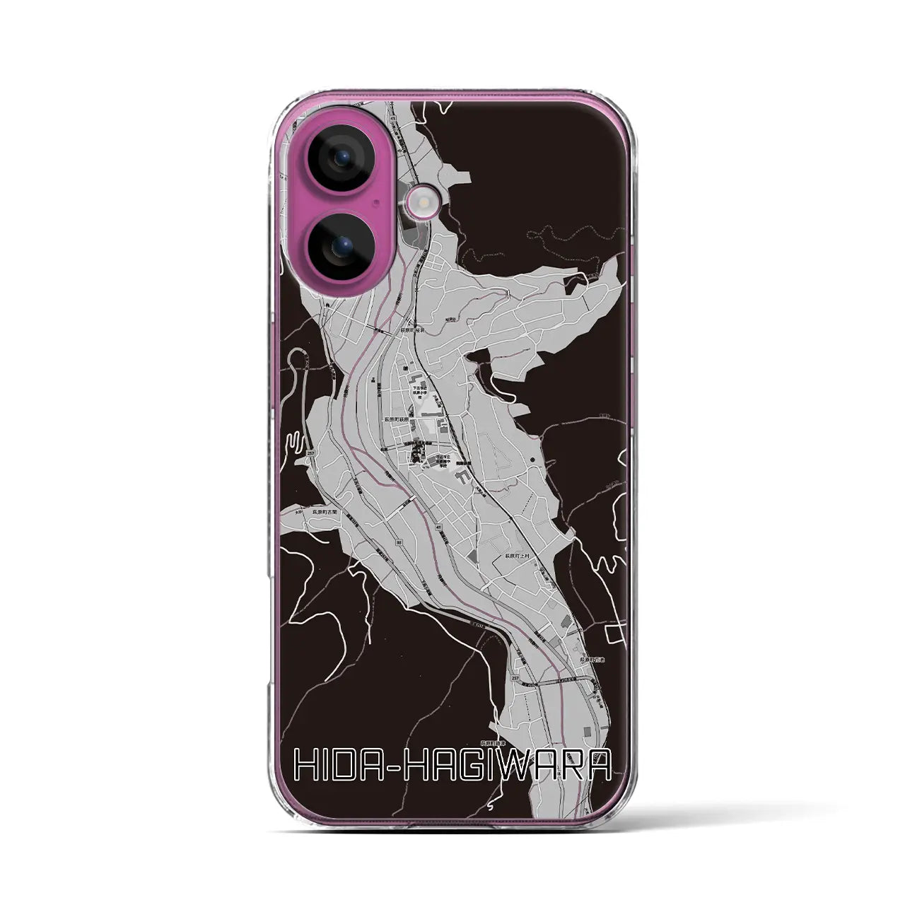 【飛騨萩原(岐阜県)】地図柄iPhoneケース(クリアタイプ)