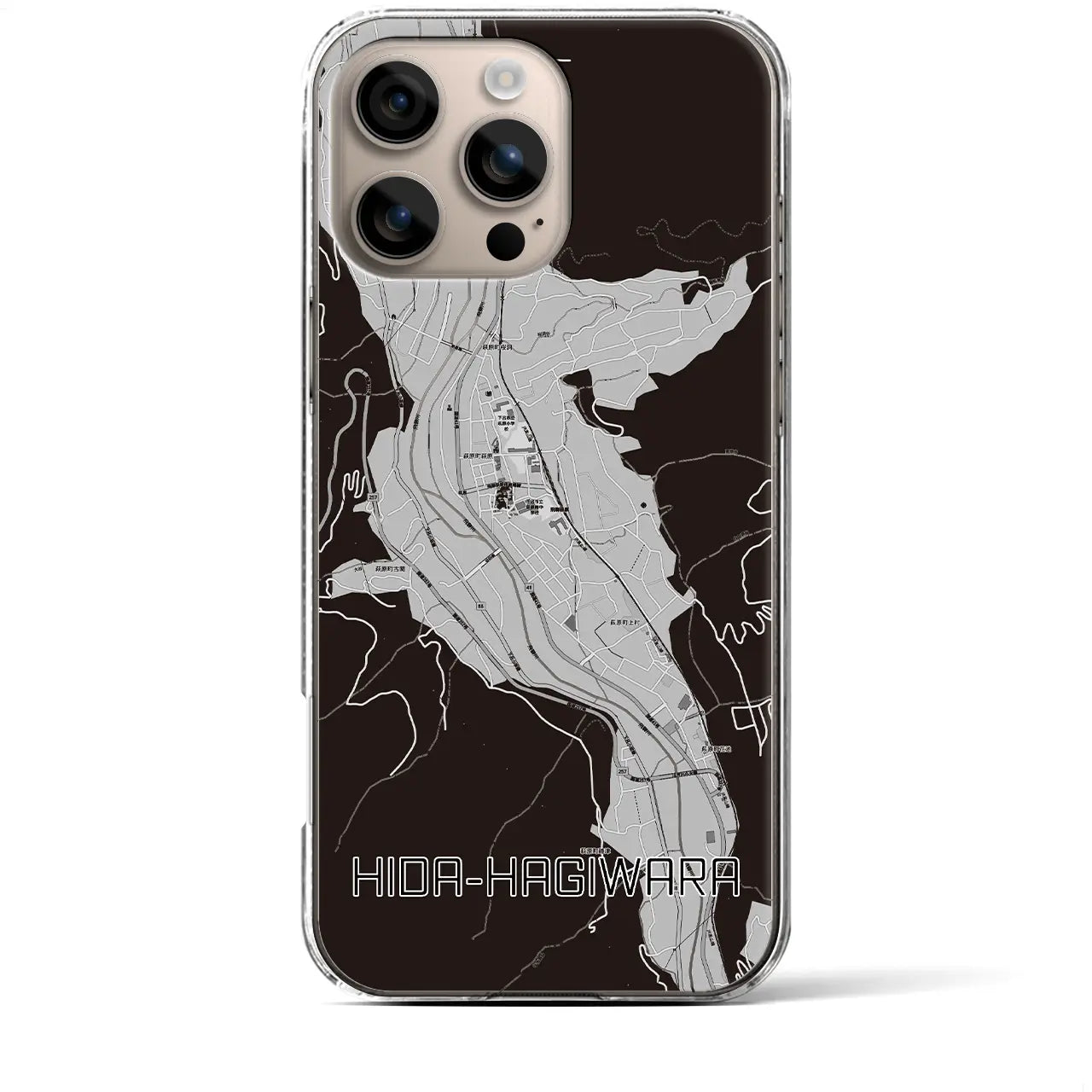 【飛騨萩原(岐阜県)】地図柄iPhoneケース(クリアタイプ)