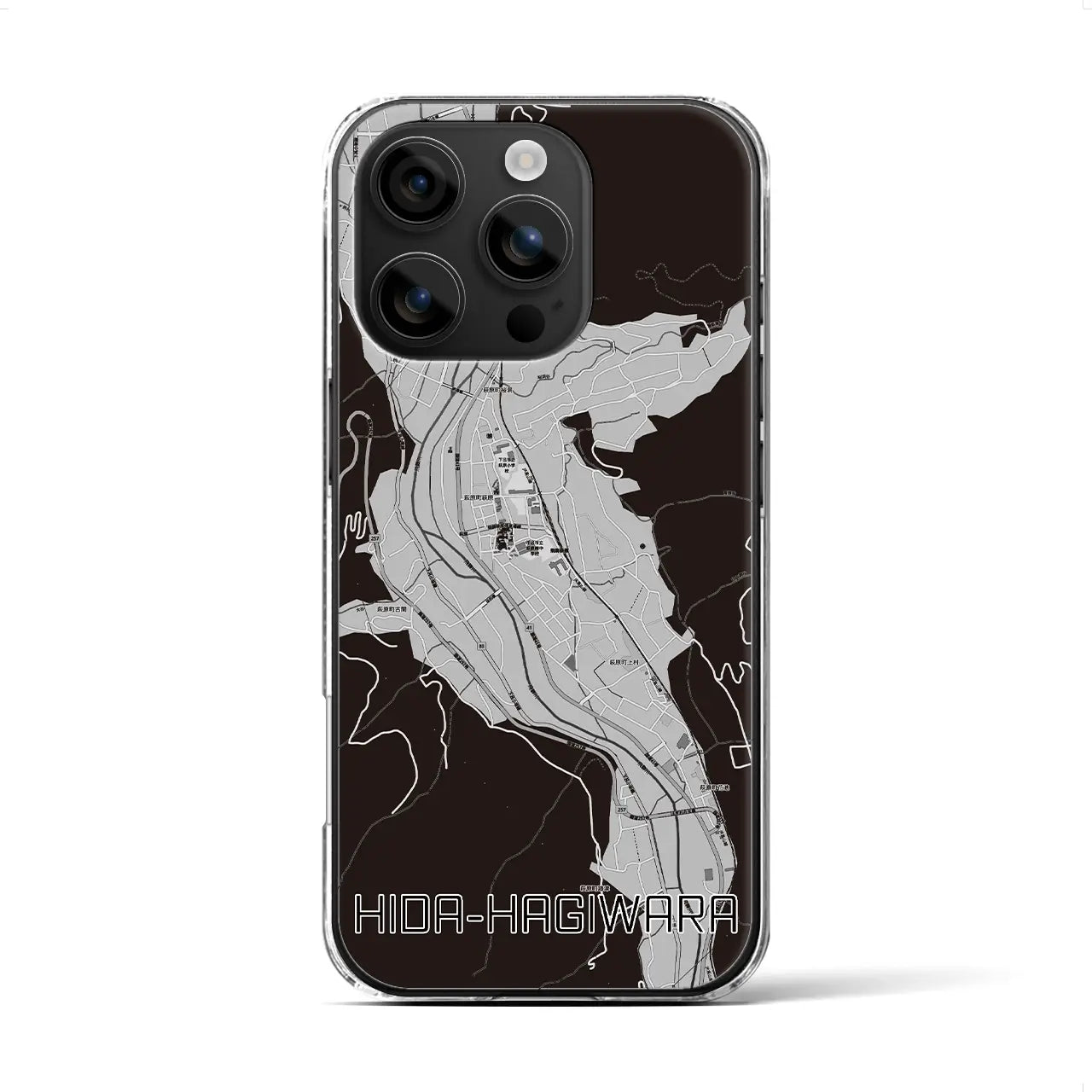 【飛騨萩原(岐阜県)】地図柄iPhoneケース(クリアタイプ)