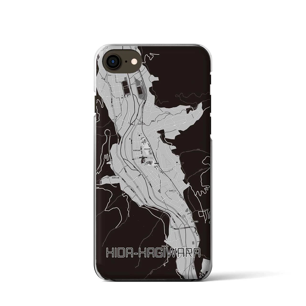 【飛騨萩原(岐阜県)】地図柄iPhoneケース(クリアタイプ)