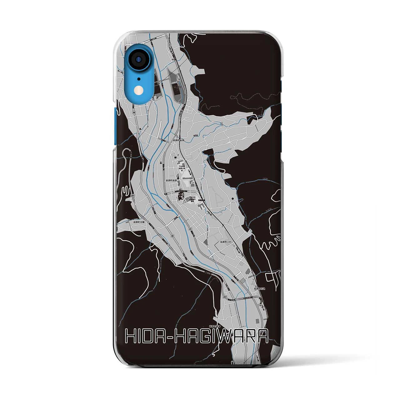 【飛騨萩原(岐阜県)】地図柄iPhoneケース(クリアタイプ)