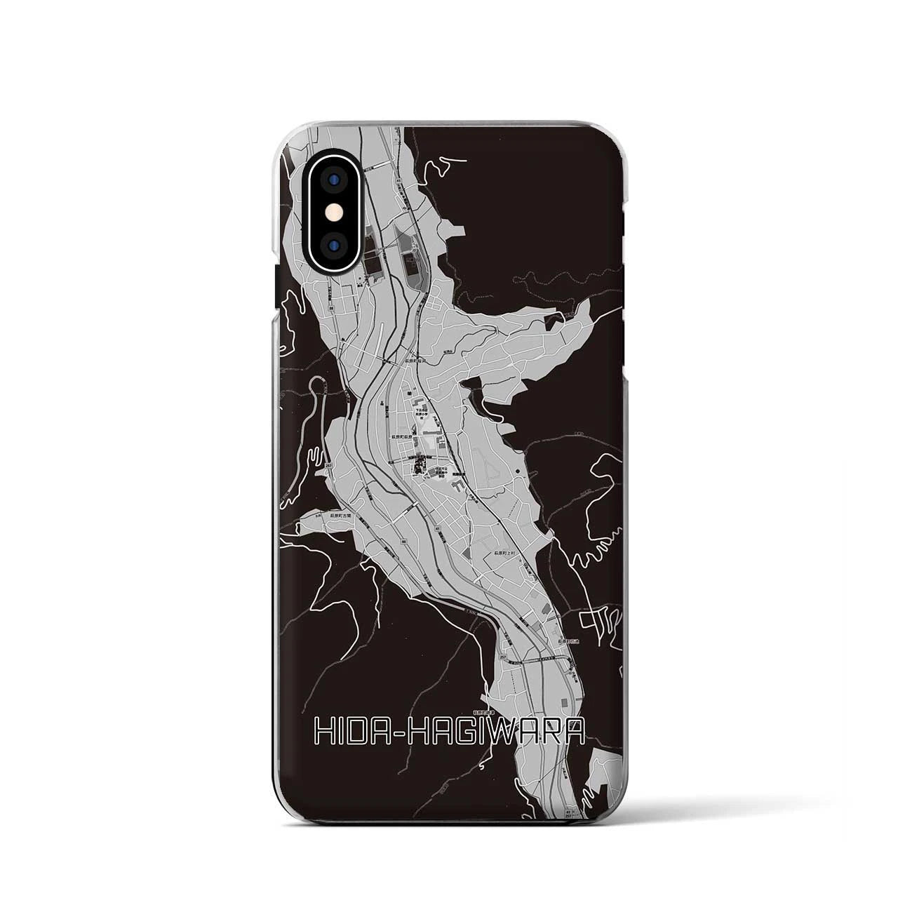 【飛騨萩原(岐阜県)】地図柄iPhoneケース(クリアタイプ)