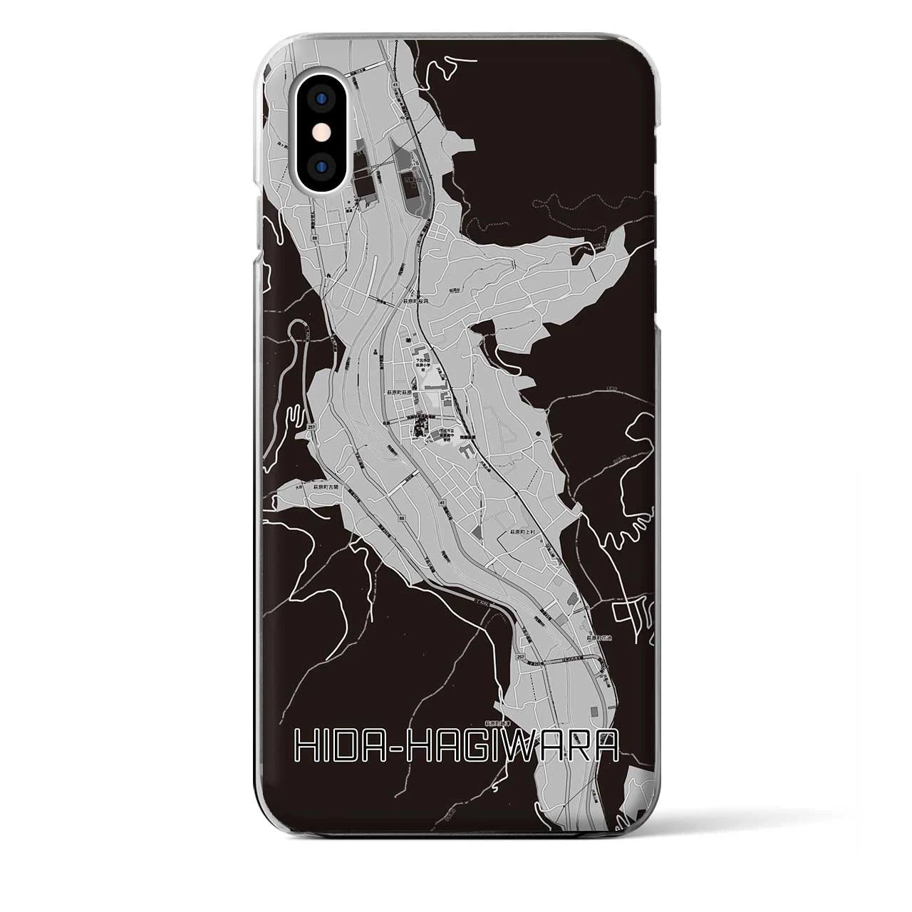 【飛騨萩原(岐阜県)】地図柄iPhoneケース(クリアタイプ)