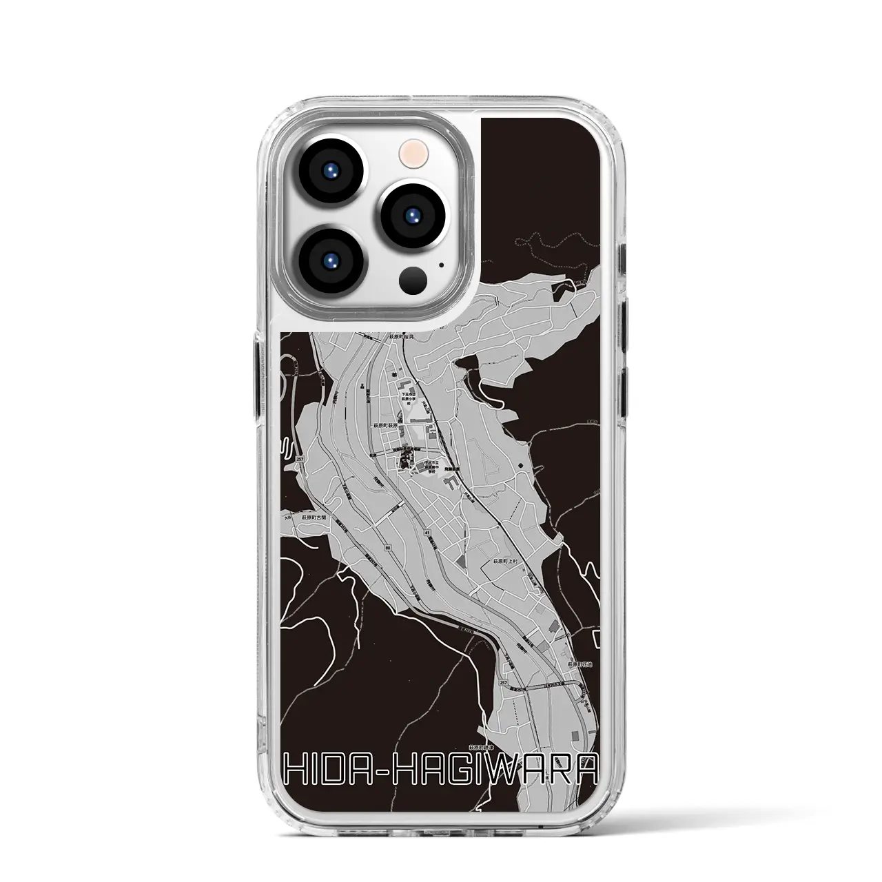 【飛騨萩原(岐阜県)】地図柄iPhoneケース(MagSafeタイプ)