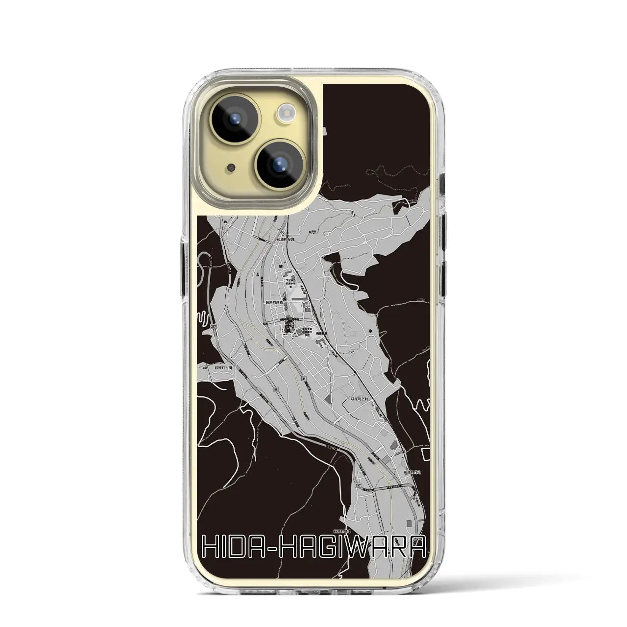 【飛騨萩原(岐阜県)】地図柄iPhoneケース(MagSafeタイプ)