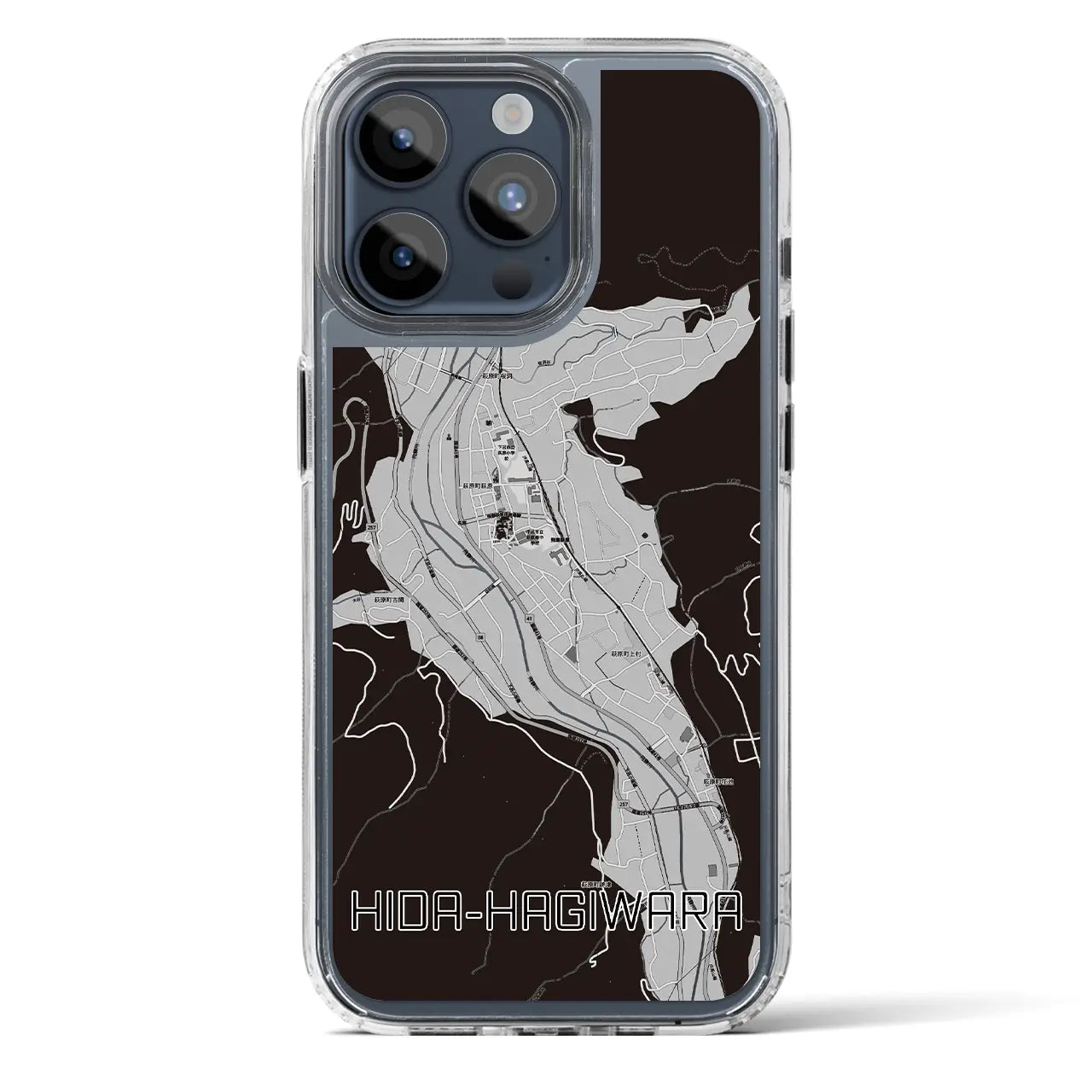 【飛騨萩原(岐阜県)】地図柄iPhoneケース(MagSafeタイプ)