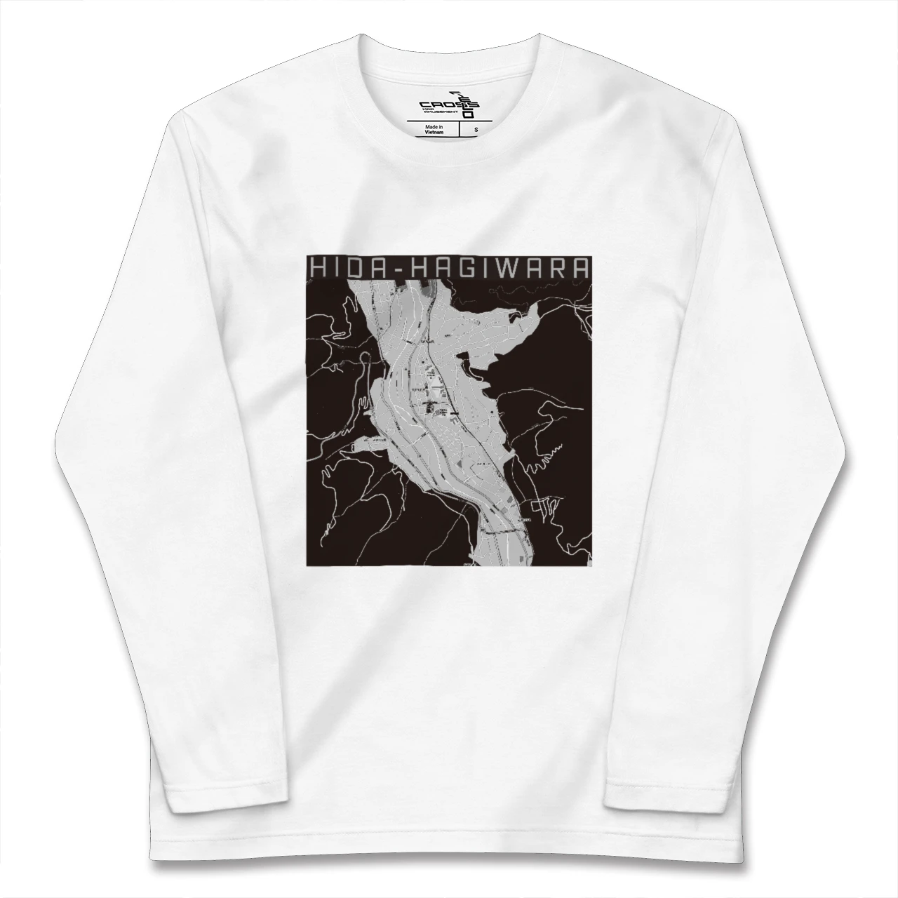 【飛騨萩原(岐阜県)】地図柄ロングスリーブTシャツ