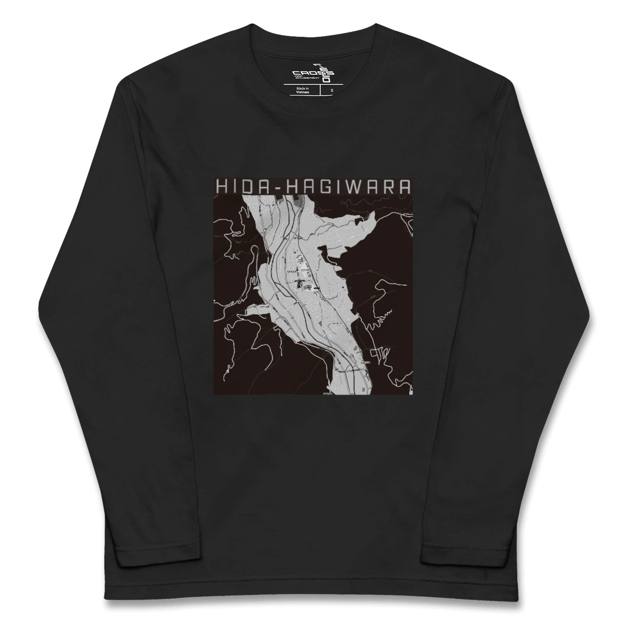 【飛騨萩原(岐阜県)】地図柄ロングスリーブTシャツ