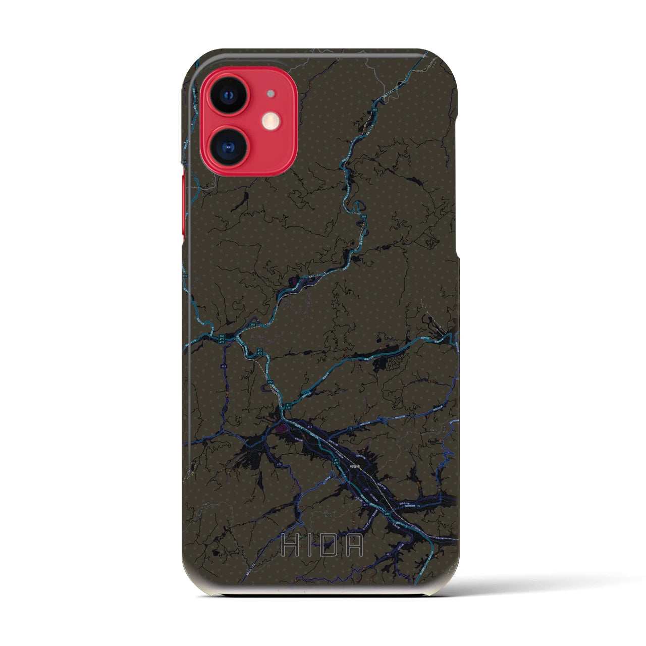 【飛騨(岐阜県)】地図柄iPhoneケース(バックカバータイプ)