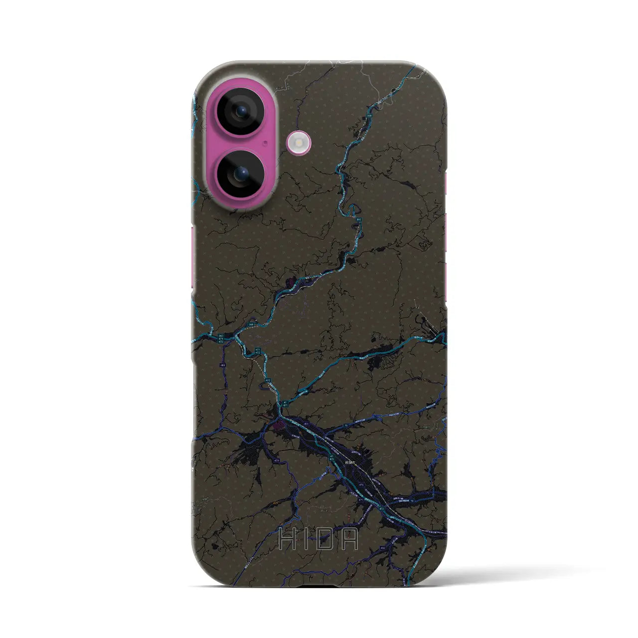 【飛騨(岐阜県)】地図柄iPhoneケース(バックカバータイプ)