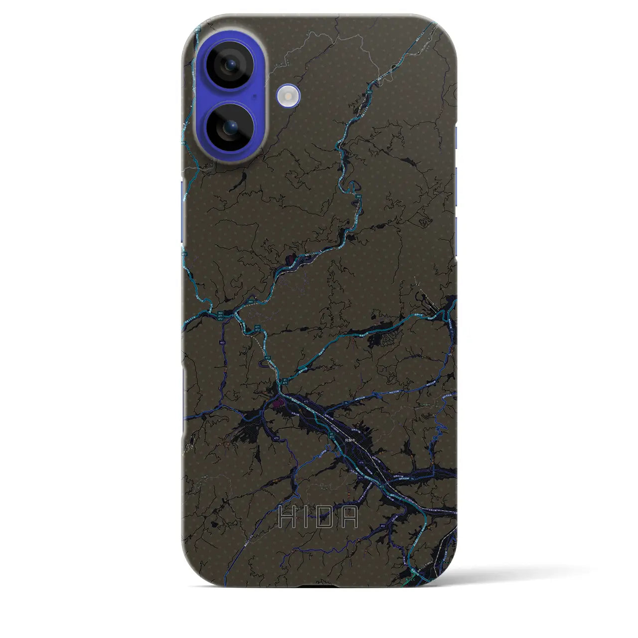 【飛騨(岐阜県)】地図柄iPhoneケース(バックカバータイプ)