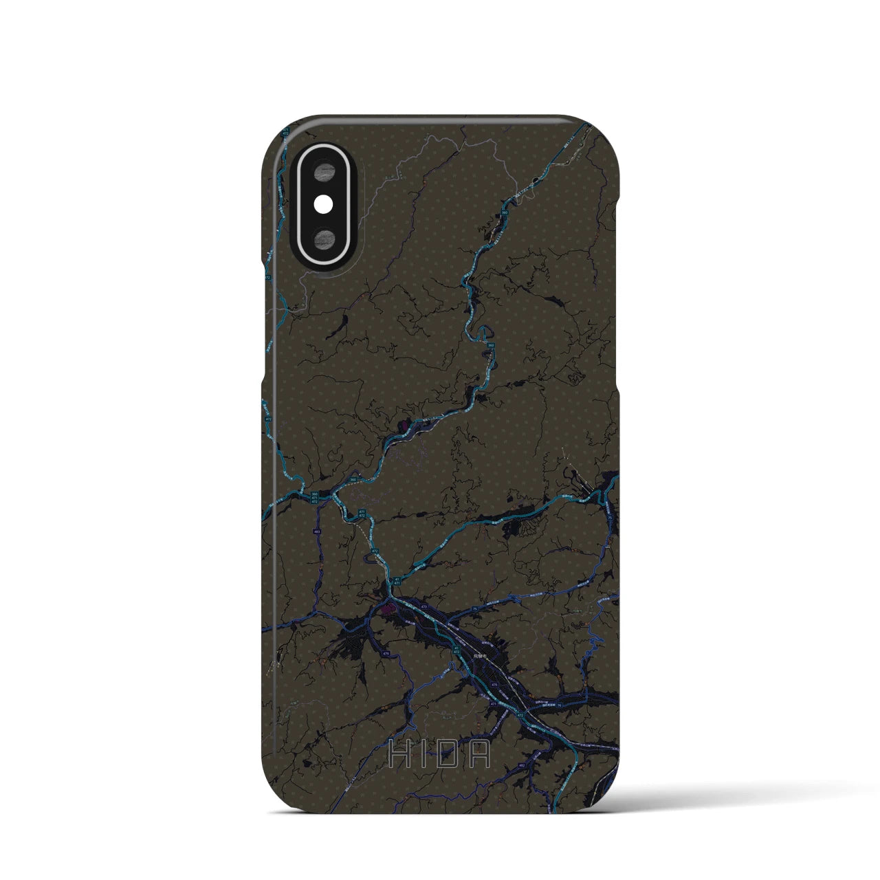 【飛騨(岐阜県)】地図柄iPhoneケース(バックカバータイプ)