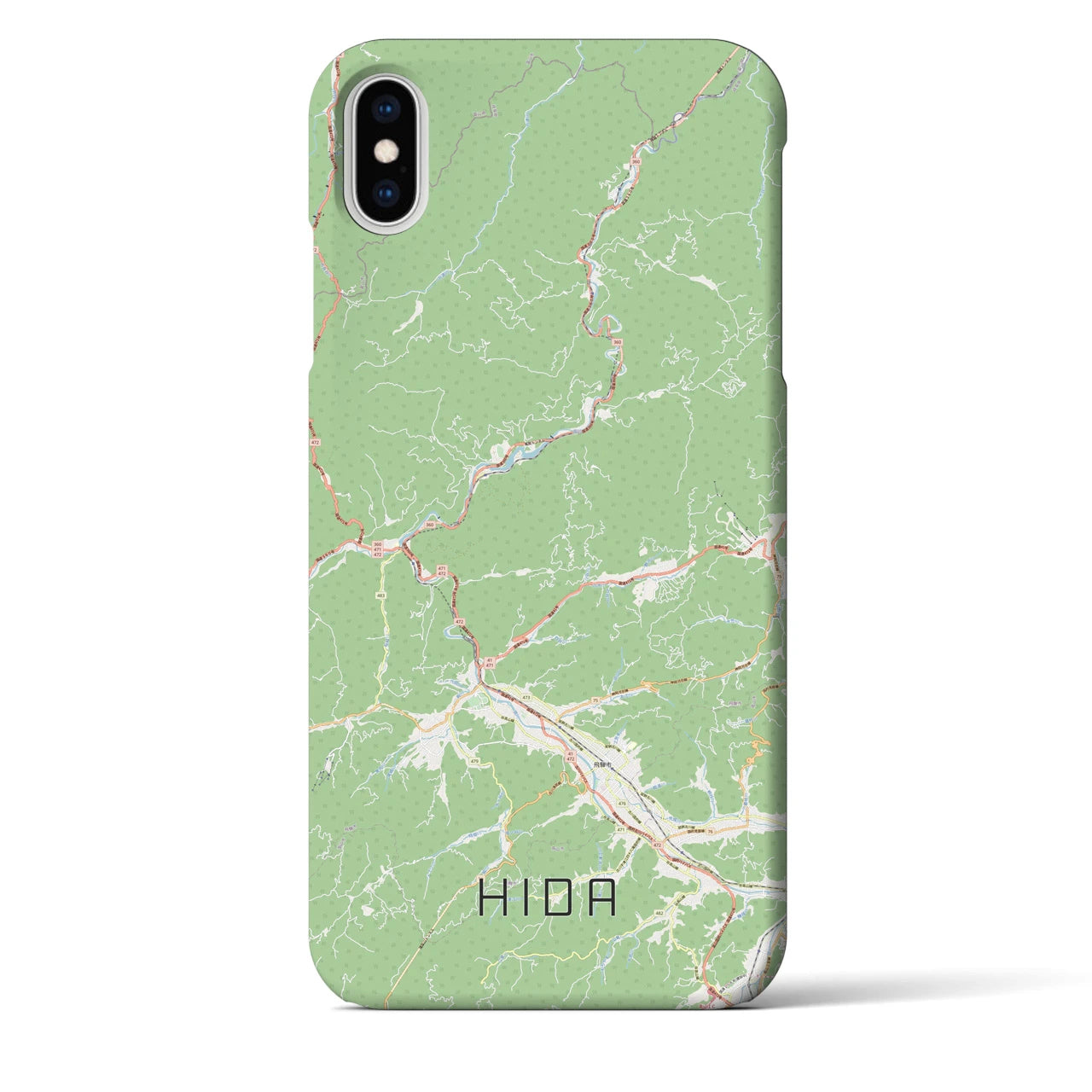 【飛騨(岐阜県)】地図柄iPhoneケース(バックカバータイプ)