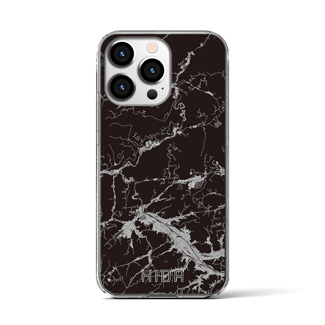 【飛騨(岐阜県)】地図柄iPhoneケース(クリアタイプ)