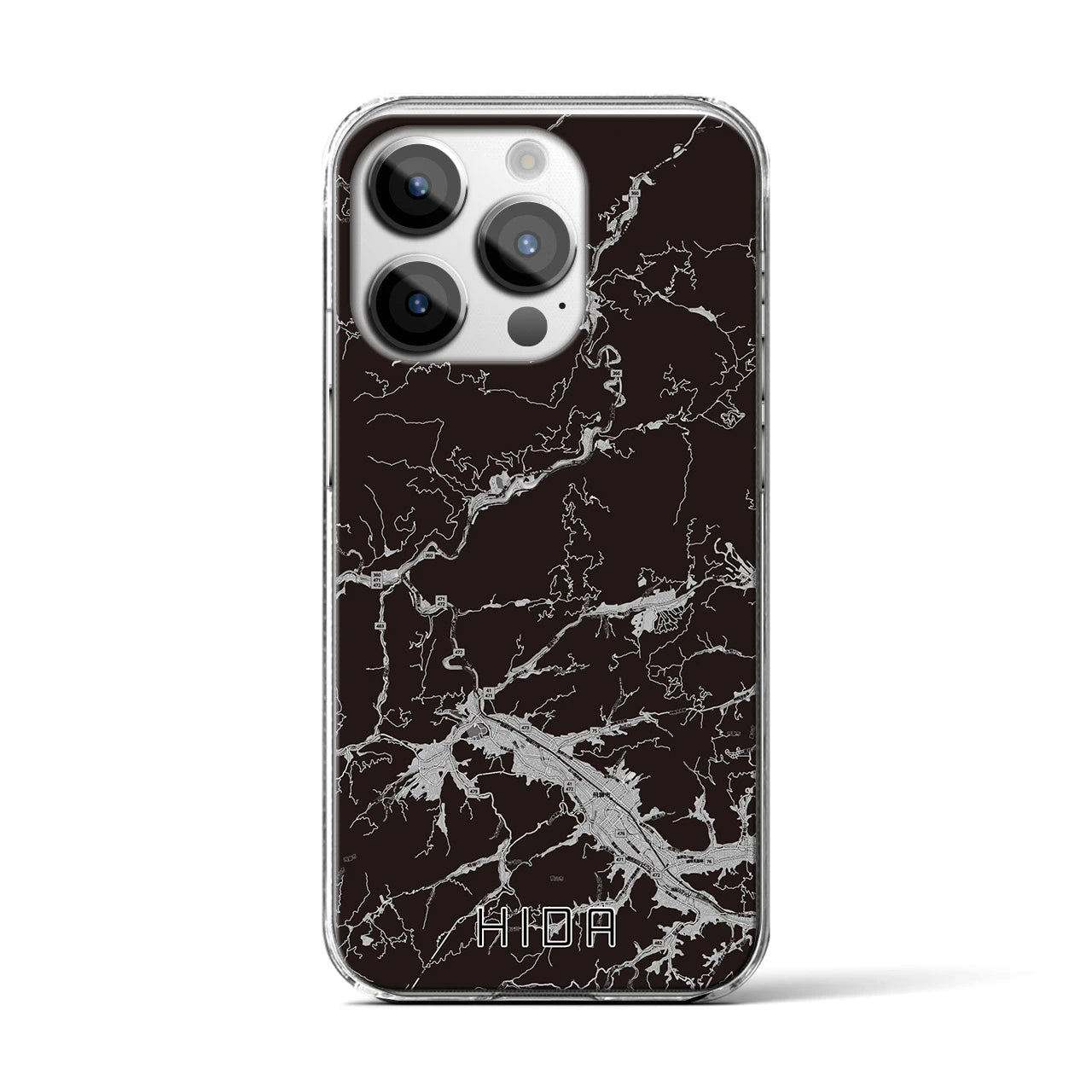 【飛騨(岐阜県)】地図柄iPhoneケース(クリアタイプ)