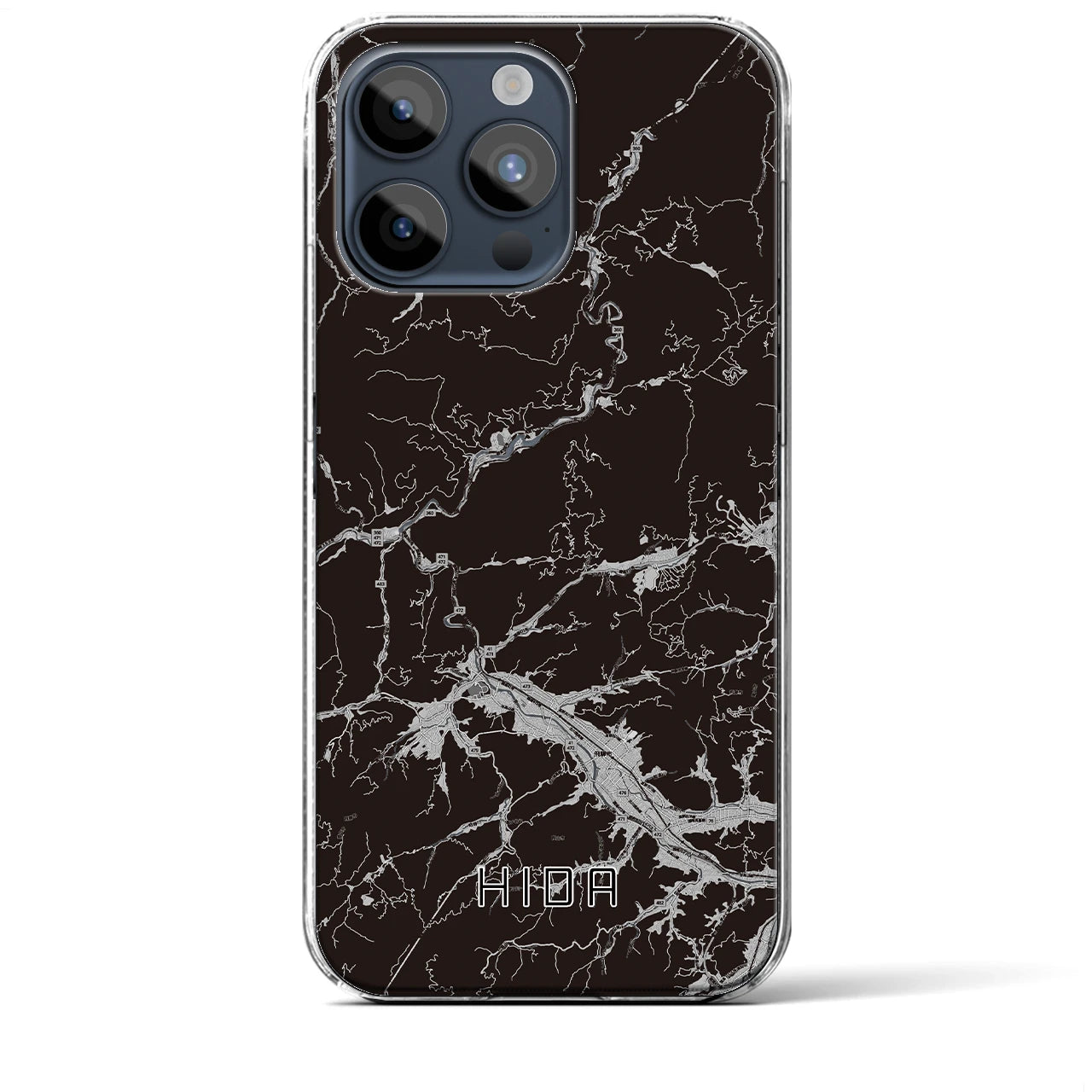 【飛騨(岐阜県)】地図柄iPhoneケース(クリアタイプ)