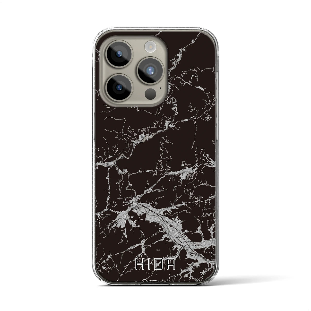 【飛騨(岐阜県)】地図柄iPhoneケース(クリアタイプ)