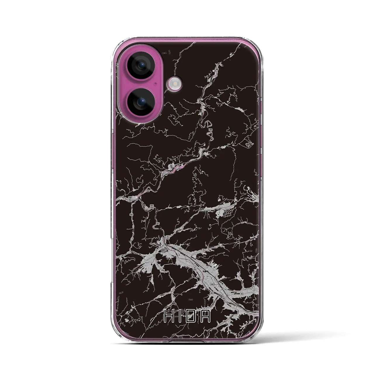 【飛騨(岐阜県)】地図柄iPhoneケース(クリアタイプ)