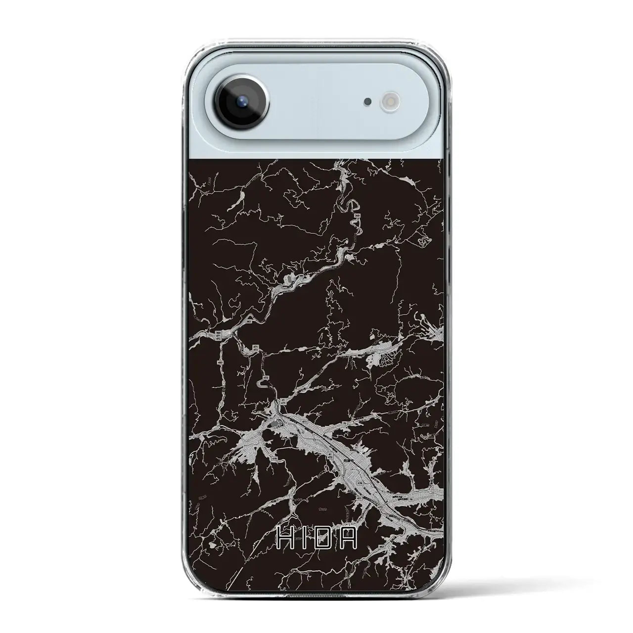 【飛騨(岐阜県)】地図柄iPhoneケース(クリアタイプ)モノトーン・iPhone 17 Pro Max 用