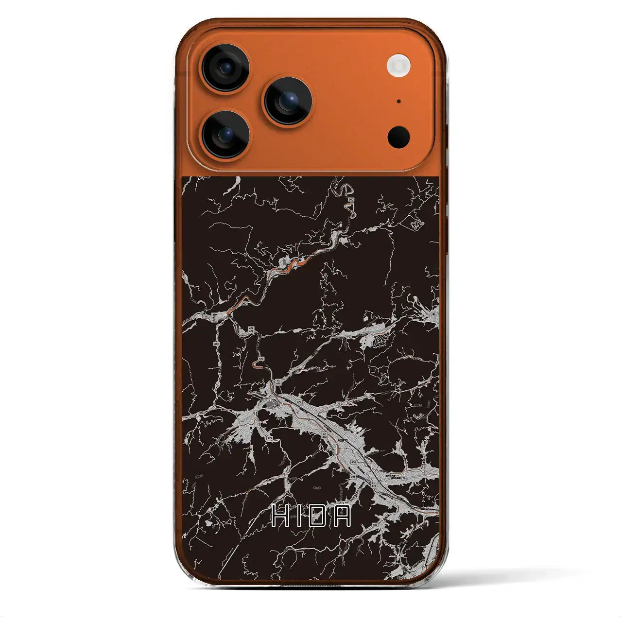 【飛騨(岐阜県)】地図柄iPhoneケース(クリアタイプ)