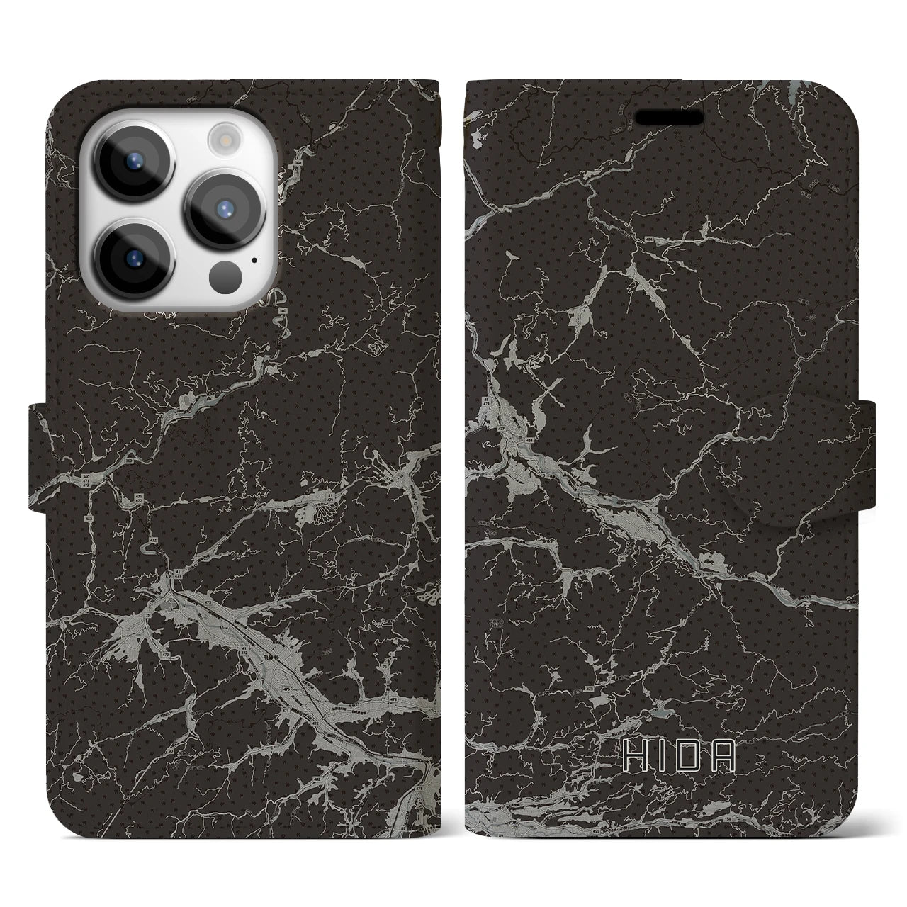 【飛騨(岐阜県)】地図柄iPhoneケース(手帳タイプ)