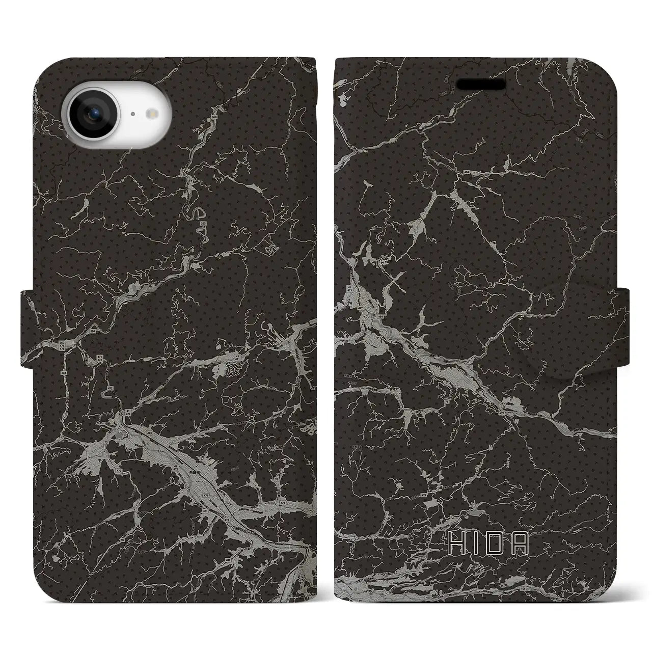 【飛騨(岐阜県)】地図柄iPhoneケース(手帳タイプ)