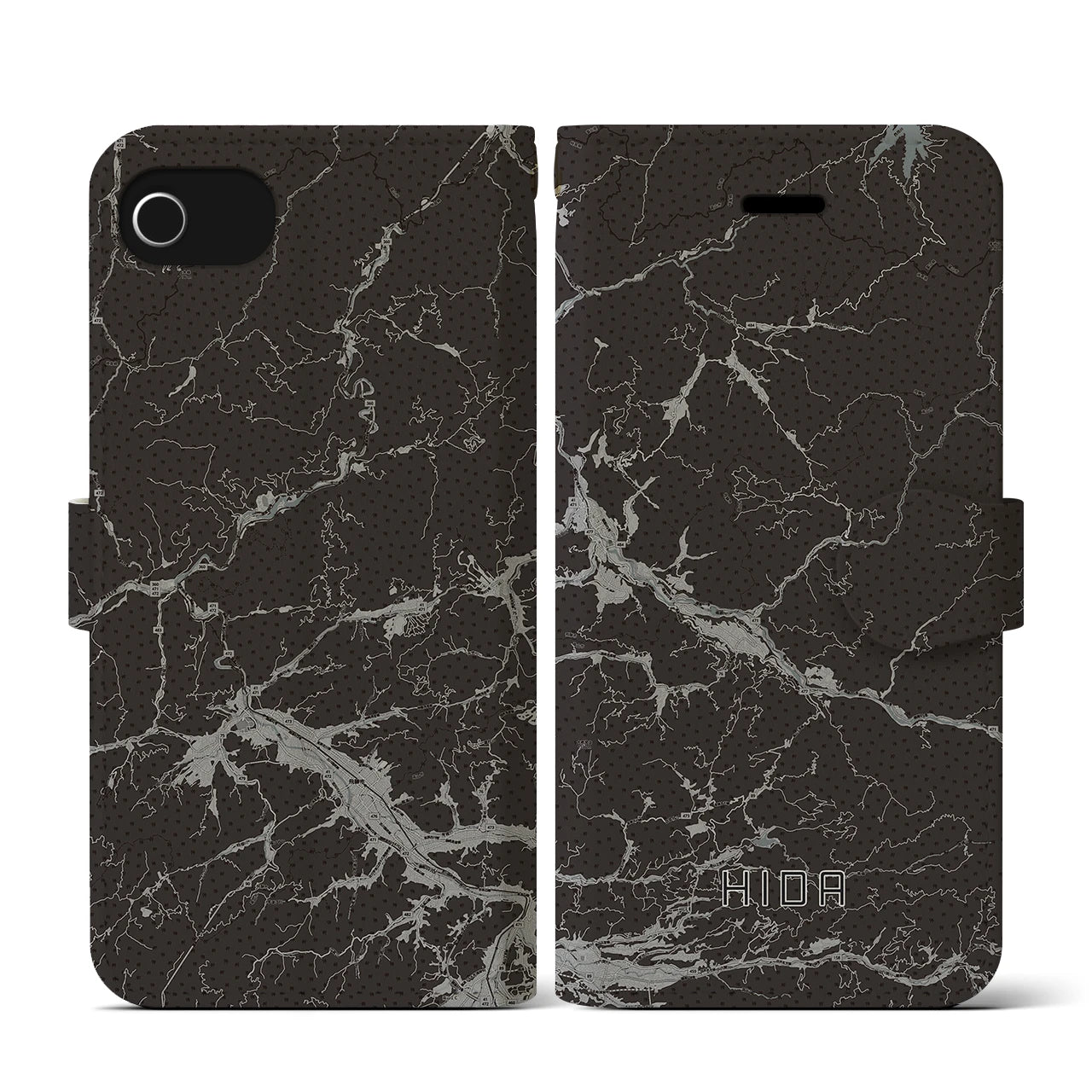 【飛騨(岐阜県)】地図柄iPhoneケース(手帳タイプ)