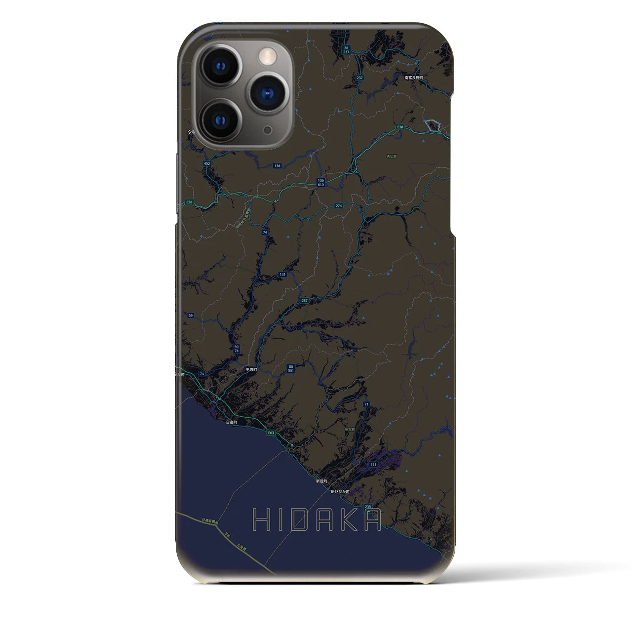 【日高(北海道)】地図柄iPhoneケース(バックカバータイプ)