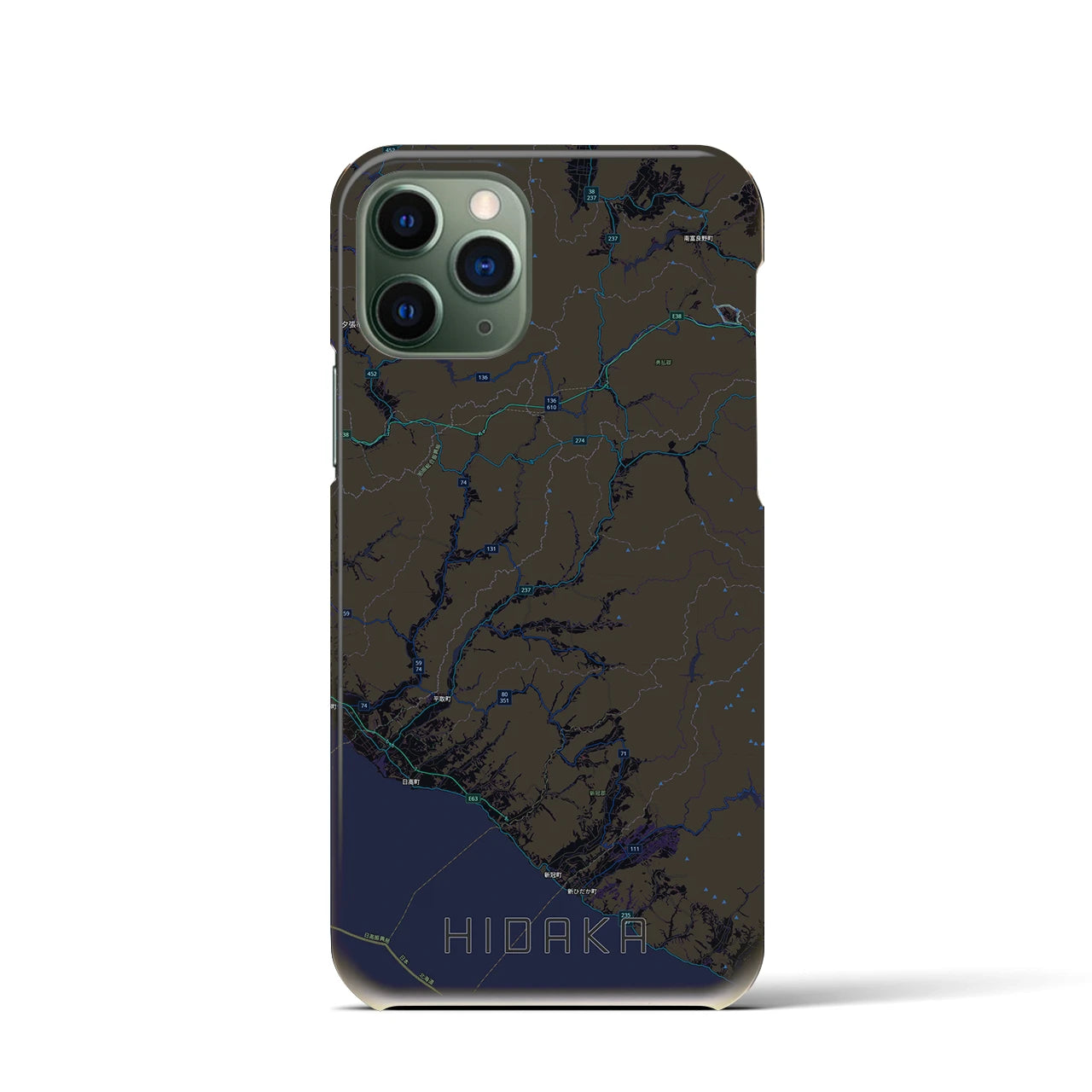 【日高(北海道)】地図柄iPhoneケース(バックカバータイプ)