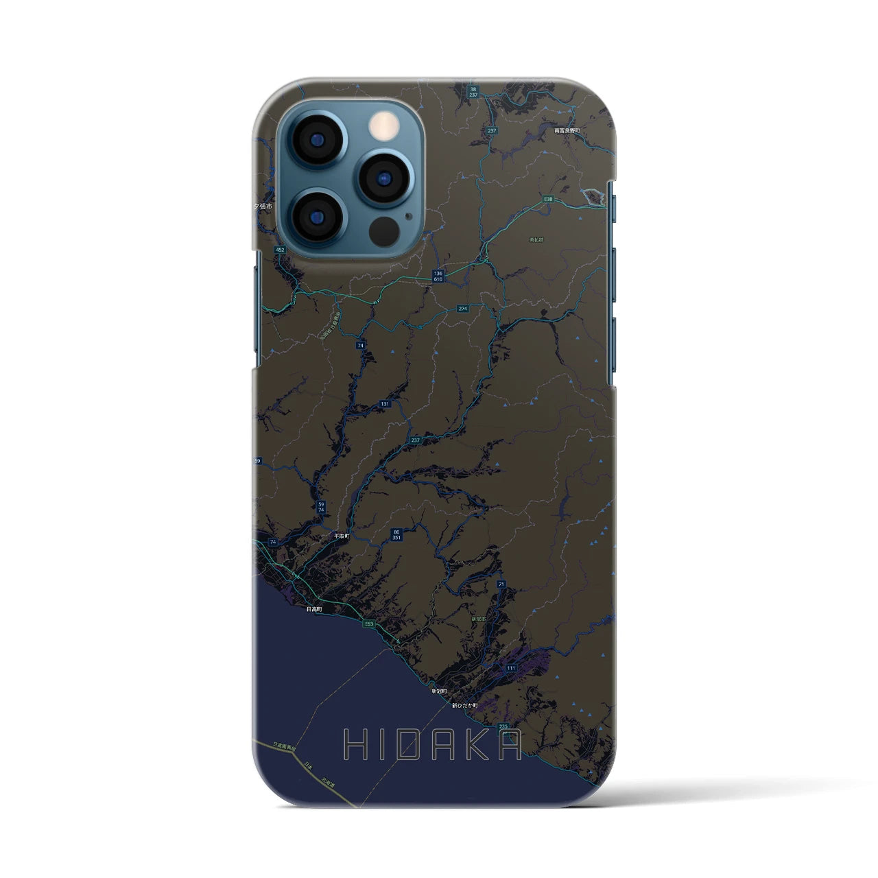 【日高(北海道)】地図柄iPhoneケース(バックカバータイプ)