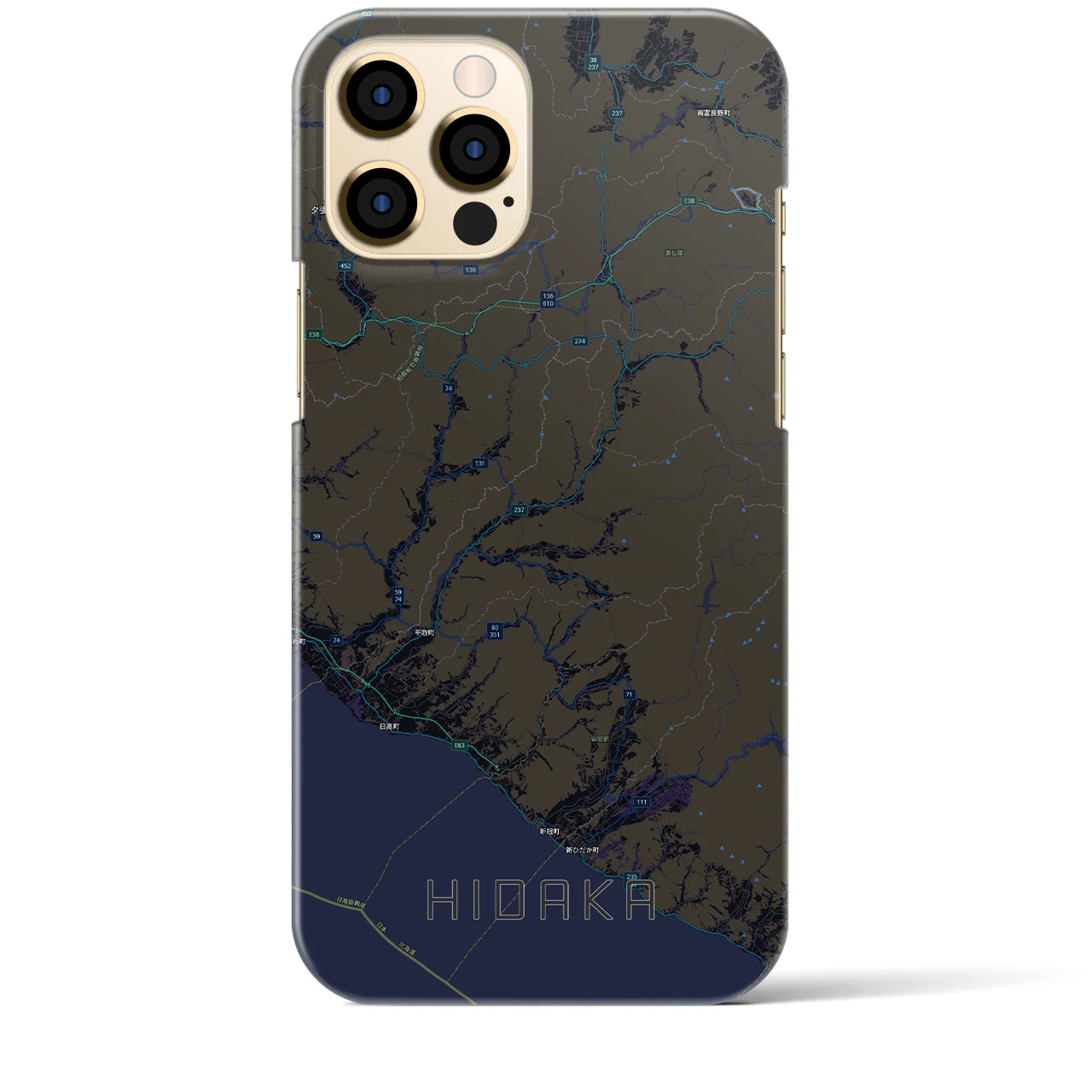 【日高(北海道)】地図柄iPhoneケース(バックカバータイプ)