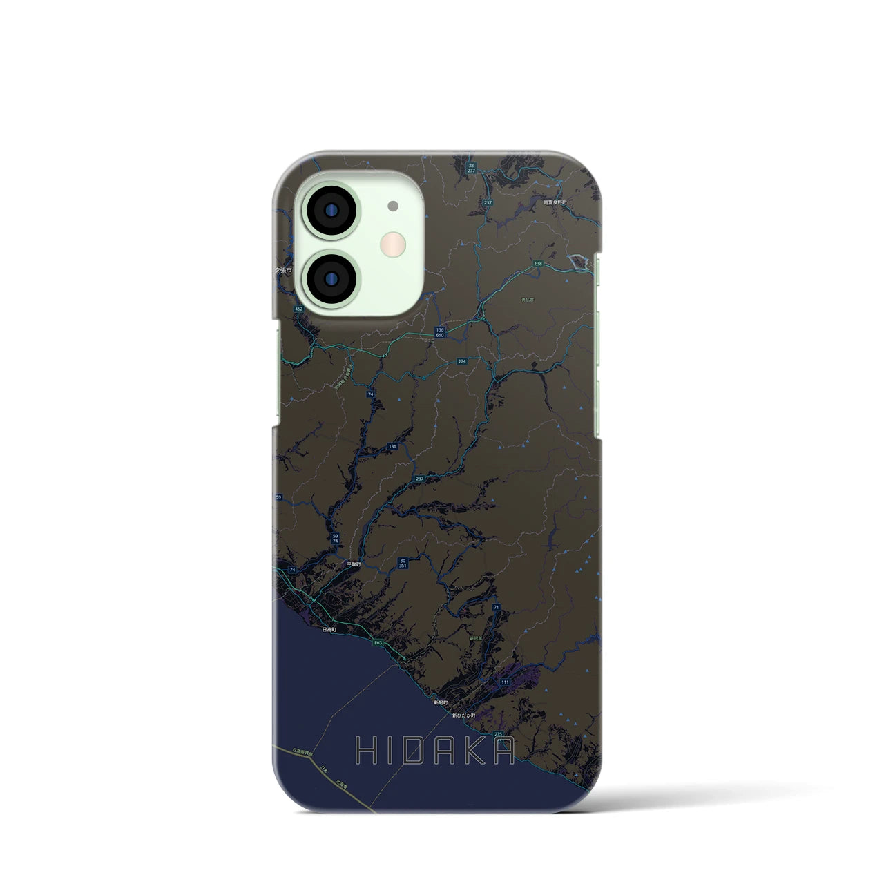 【日高(北海道)】地図柄iPhoneケース(バックカバータイプ)