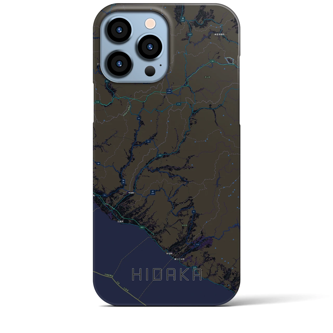 【日高(北海道)】地図柄iPhoneケース(バックカバータイプ)