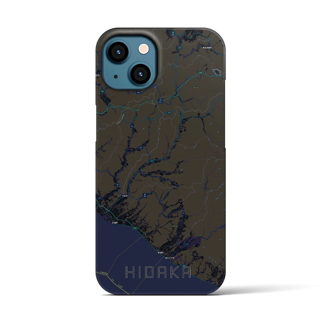 【日高(北海道)】地図柄iPhoneケース(バックカバータイプ)