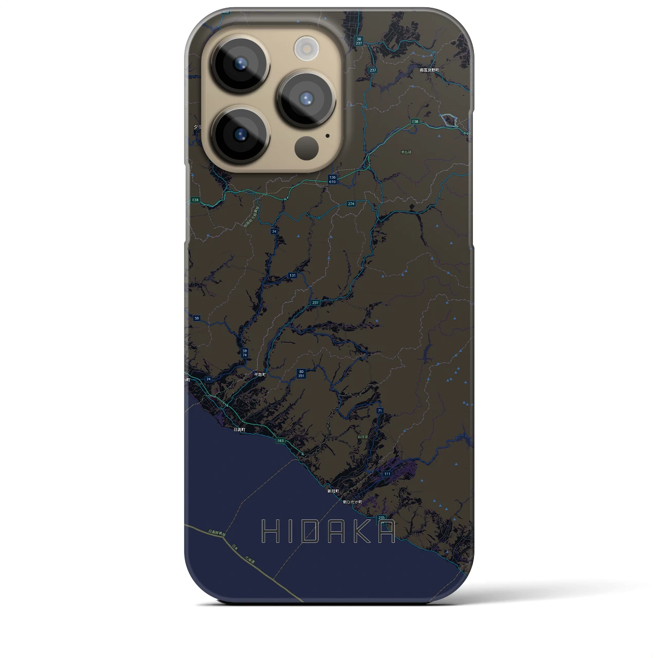 【日高(北海道)】地図柄iPhoneケース(バックカバータイプ)