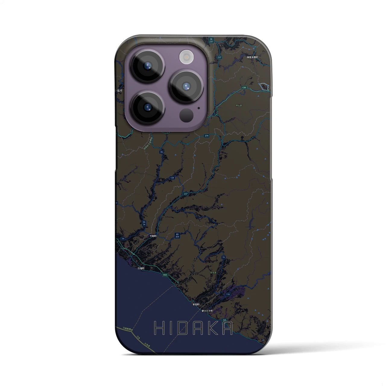 【日高(北海道)】地図柄iPhoneケース(バックカバータイプ)