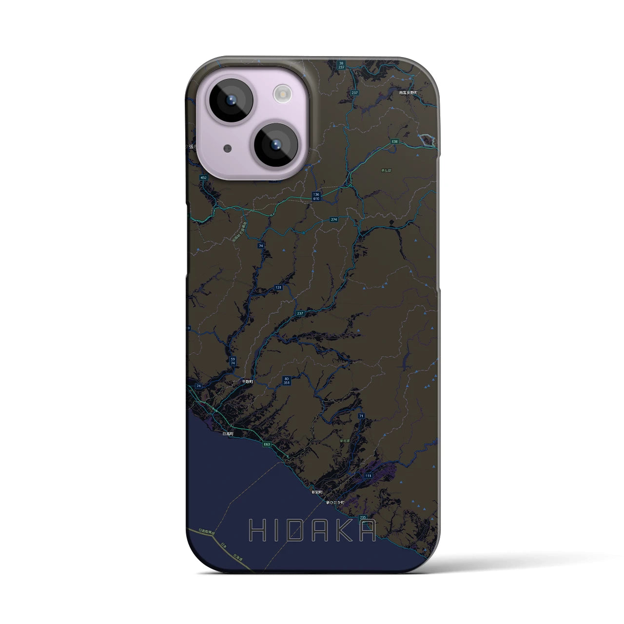 【日高(北海道)】地図柄iPhoneケース(バックカバータイプ)