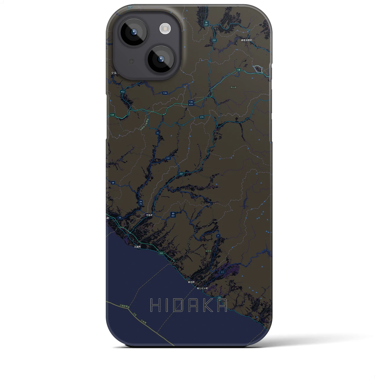 【日高(北海道)】地図柄iPhoneケース(バックカバータイプ)