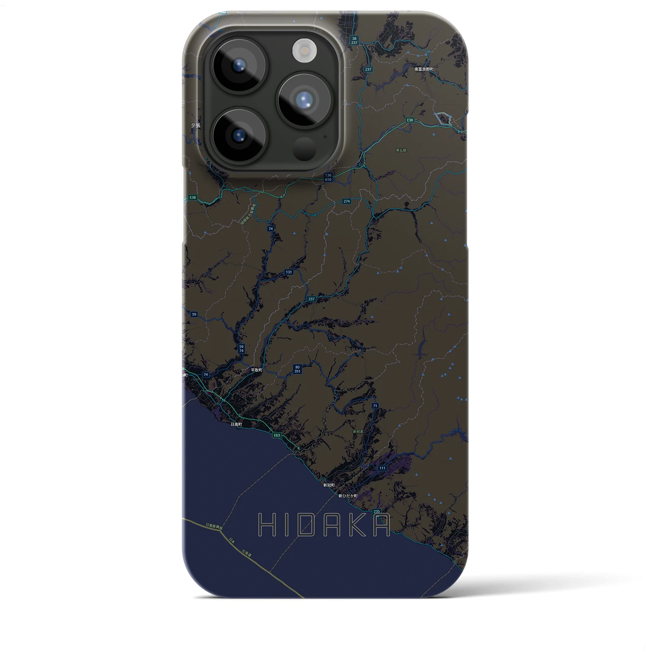 【日高(北海道)】地図柄iPhoneケース(バックカバータイプ)