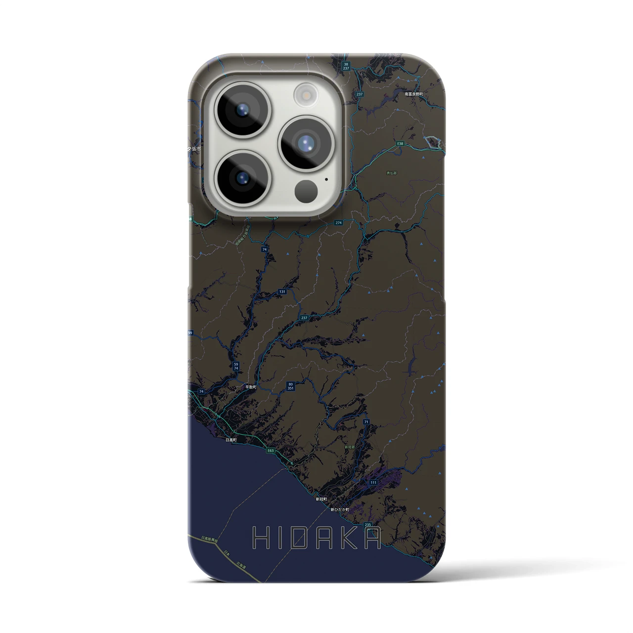 【日高(北海道)】地図柄iPhoneケース(バックカバータイプ)