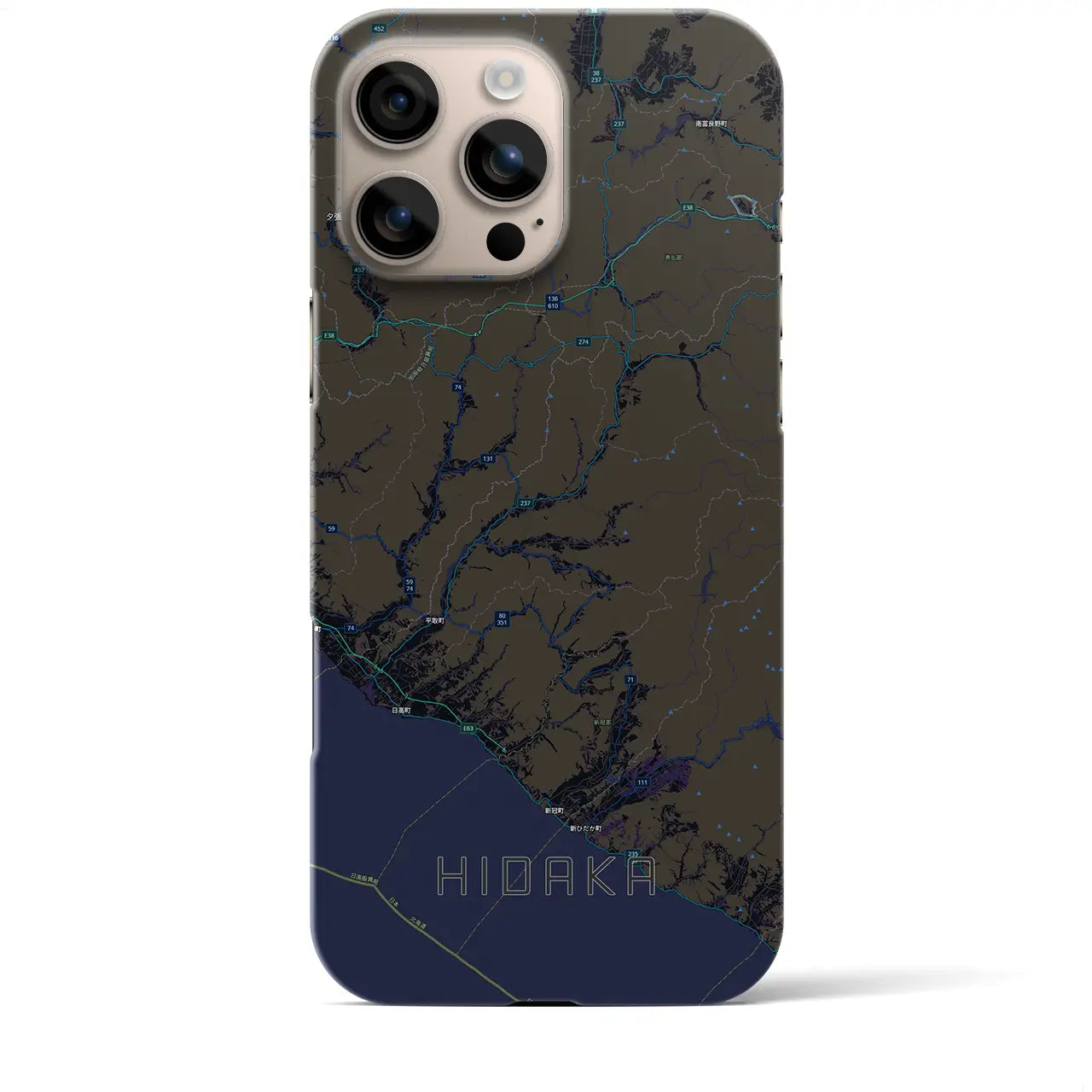 【日高(北海道)】地図柄iPhoneケース(バックカバータイプ)