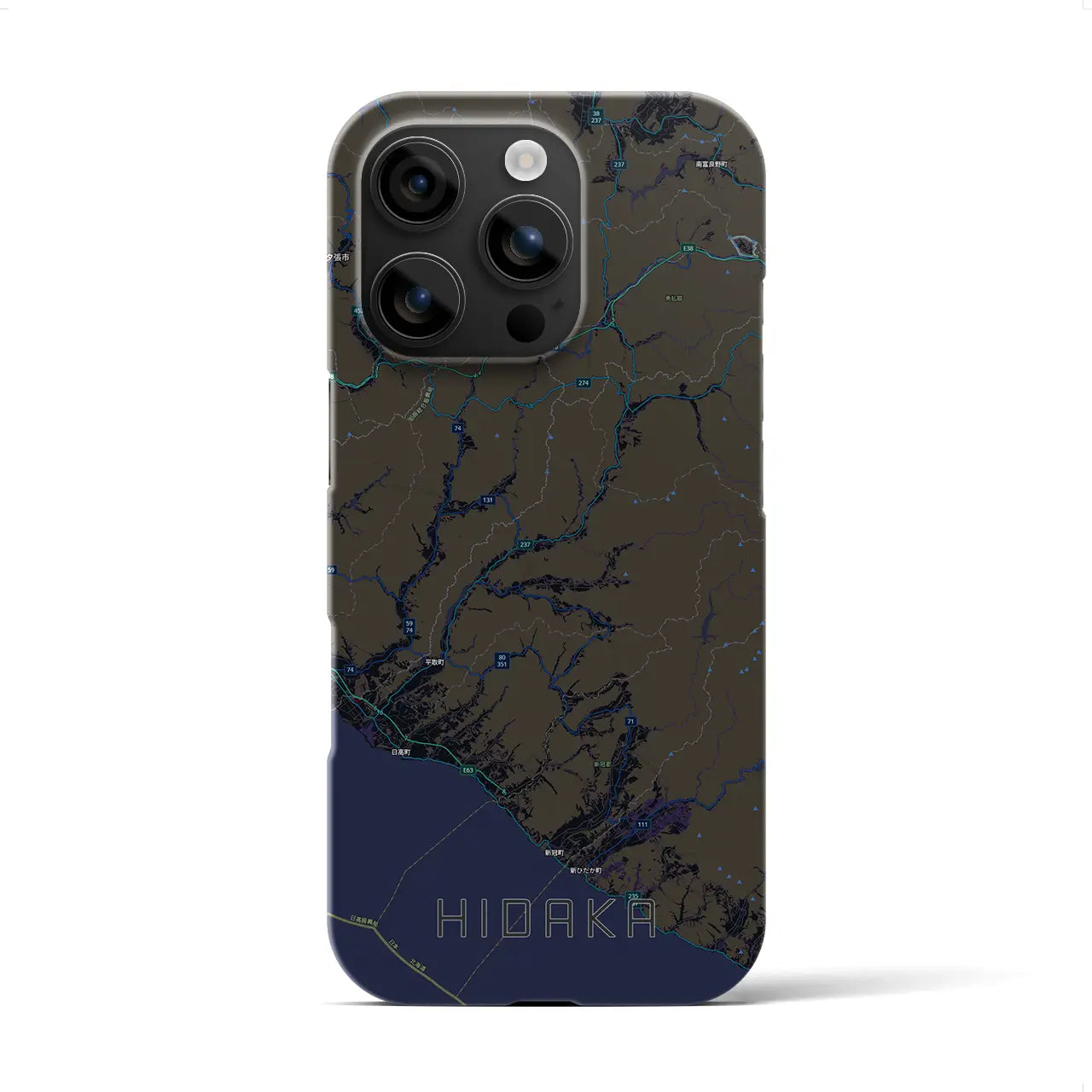【日高(北海道)】地図柄iPhoneケース(バックカバータイプ)