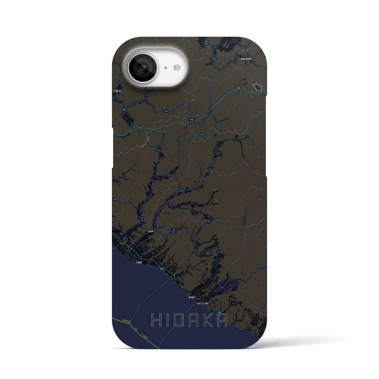 【日高(北海道)】地図柄iPhoneケース(バックカバータイプ)