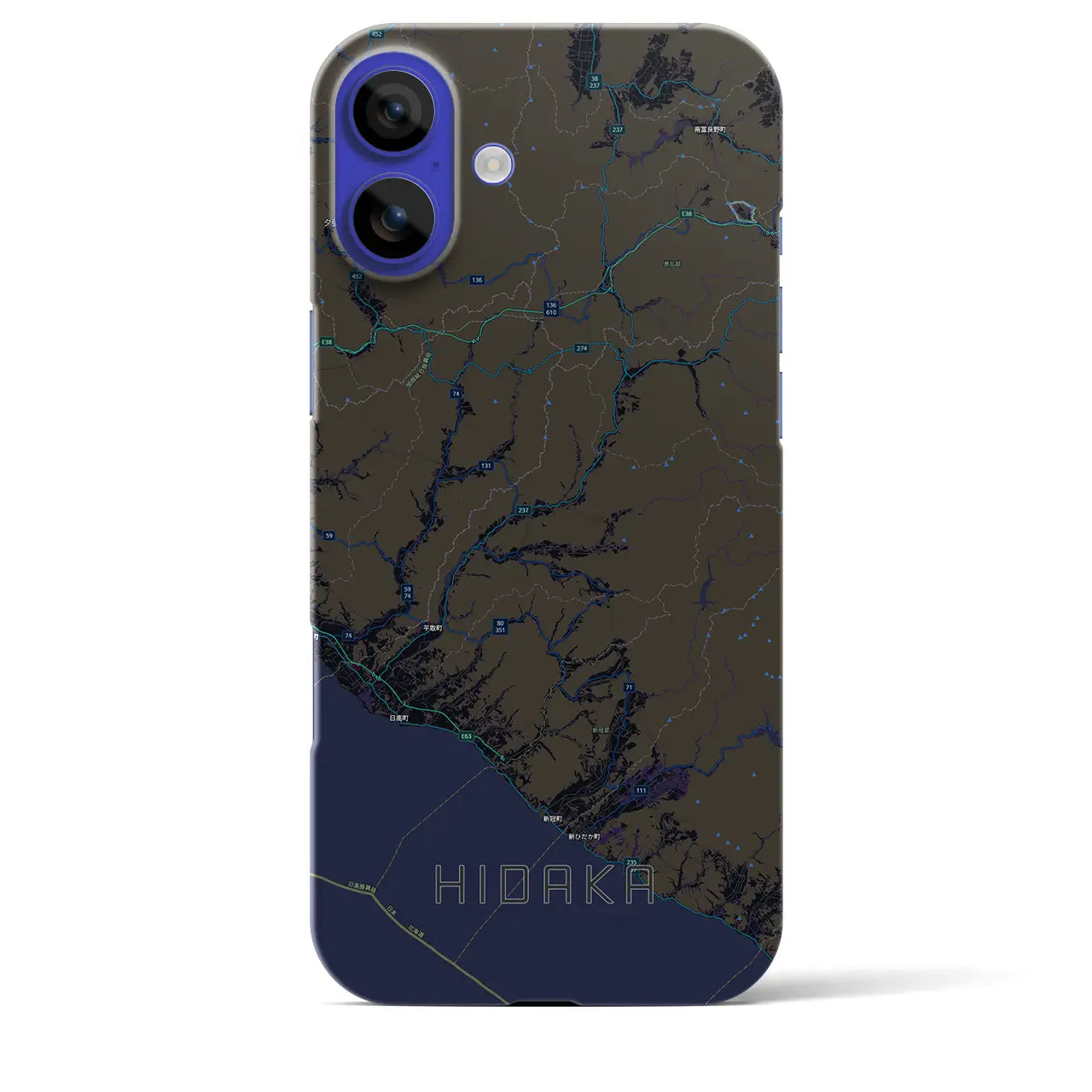 【日高(北海道)】地図柄iPhoneケース(バックカバータイプ)